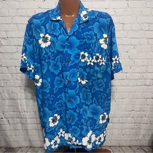 Men’s Uluwatu Hawaiian Shirt Size XL Blue Floral
